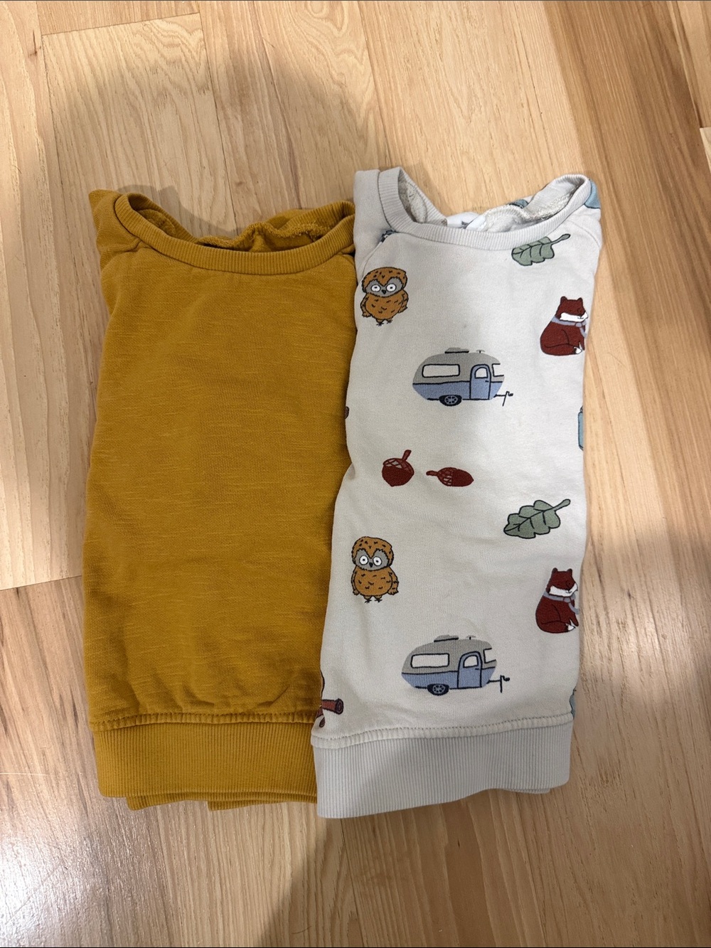 H&M White camping graphic and Mustard